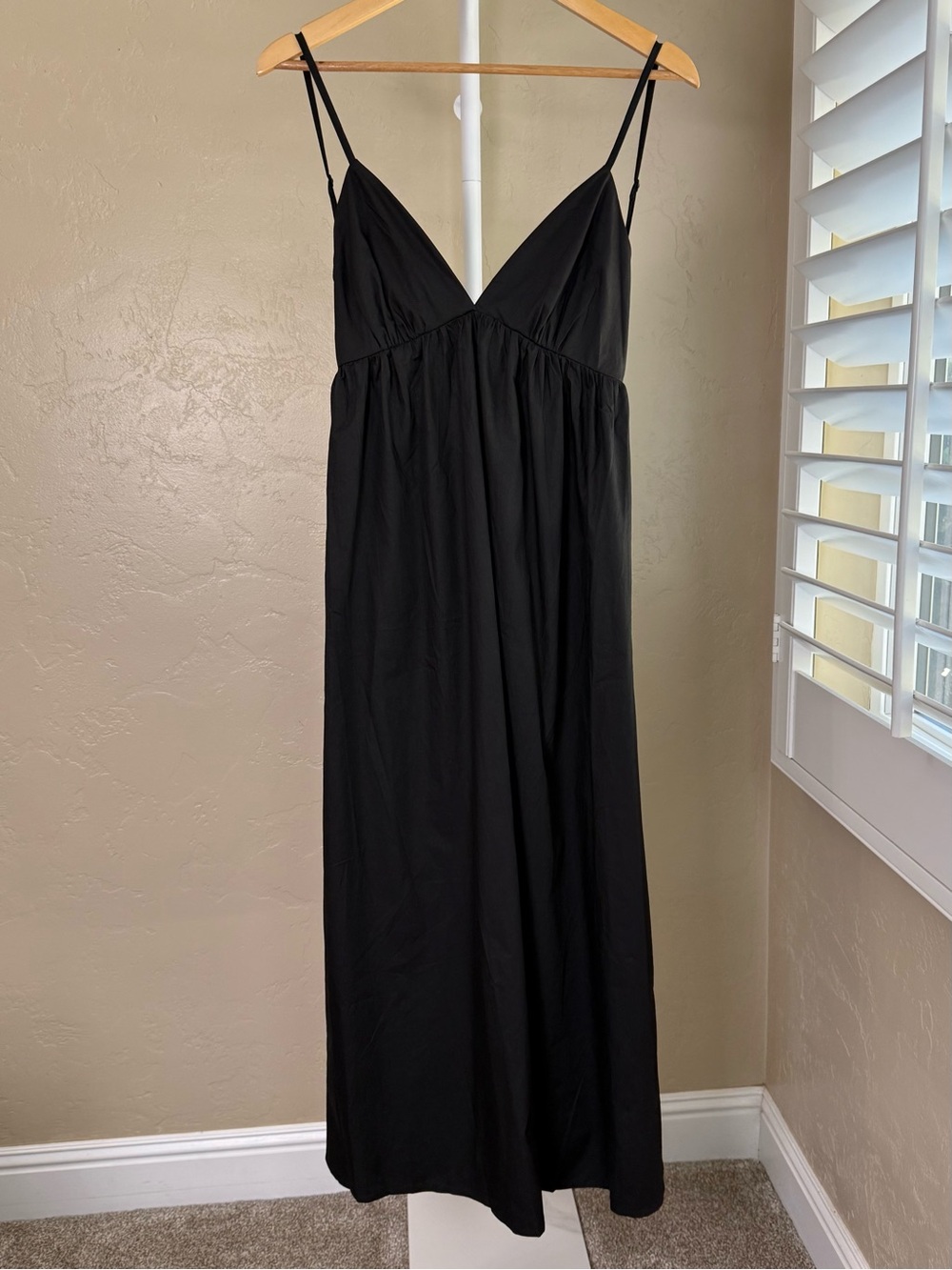 Commense Black Backless 100% Cotton Midi Maxi Dress Small NWT - Picture 4 of 11